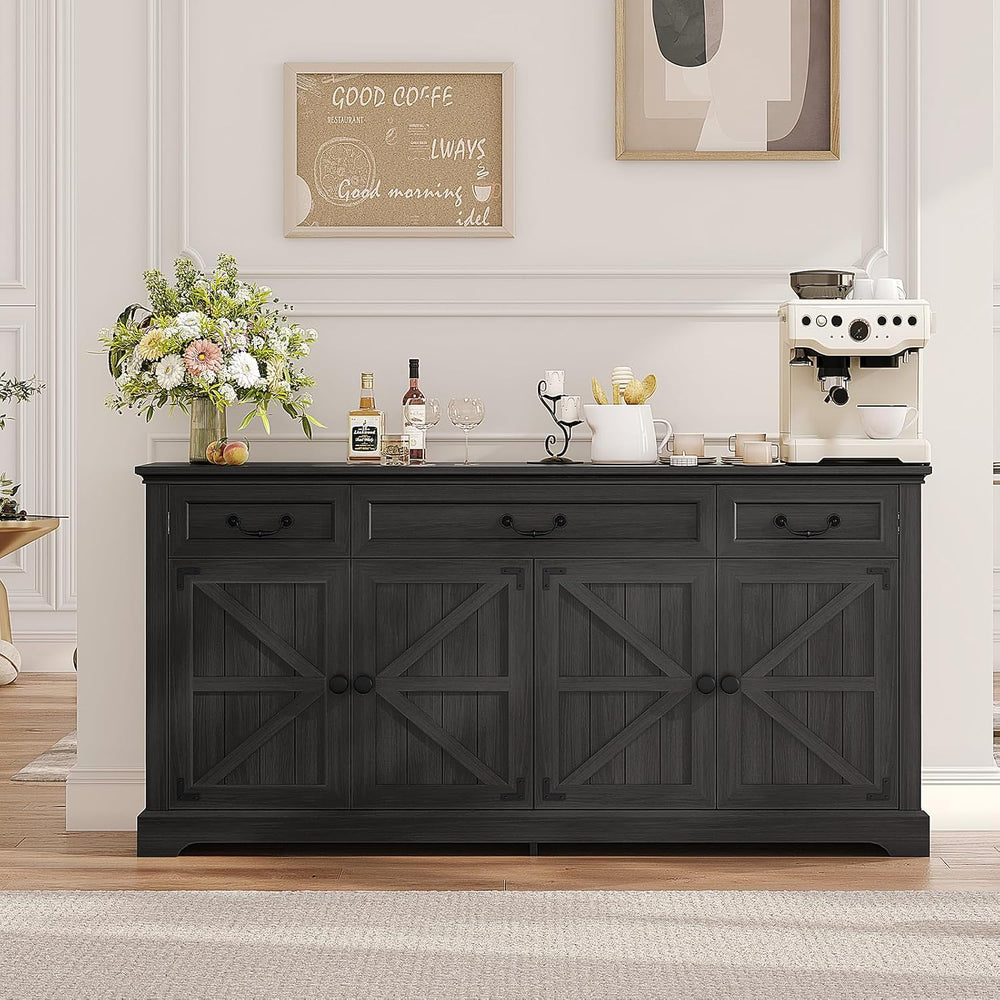 Vipbear 65" Large Sideboard Buffet Cabinet with Storage, Farmhouse Buffe...