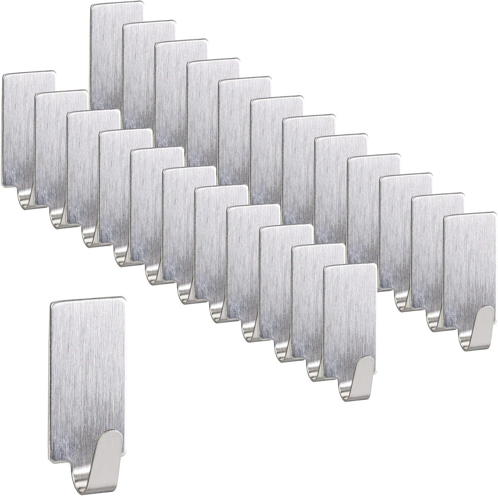 Relaxdays Adhesive Set of 24 Stainless Steel Key Self-Adhesive & Detachab...
