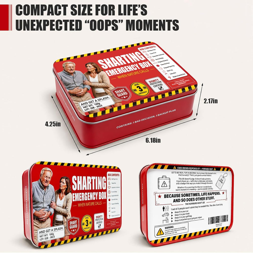 Sharting Emergency Kit, Funny Gag & White Elephant Gift for Men