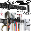 SEDY 48" Heavy Duty Garage Wall Organizer, Wall Mount Tool Storage Rack with Adjustable Hooks, Garden Tool Organizer Hold Up to 300lbs, Easy Installation (3 Panels, 8 Hooks, 3 Straps)