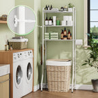 Simple Trending Over The Toilet Storage Rack, Metal 3 Tier Bathroom Organizer Shelf with Paper Holder and 3 Hooks, White
