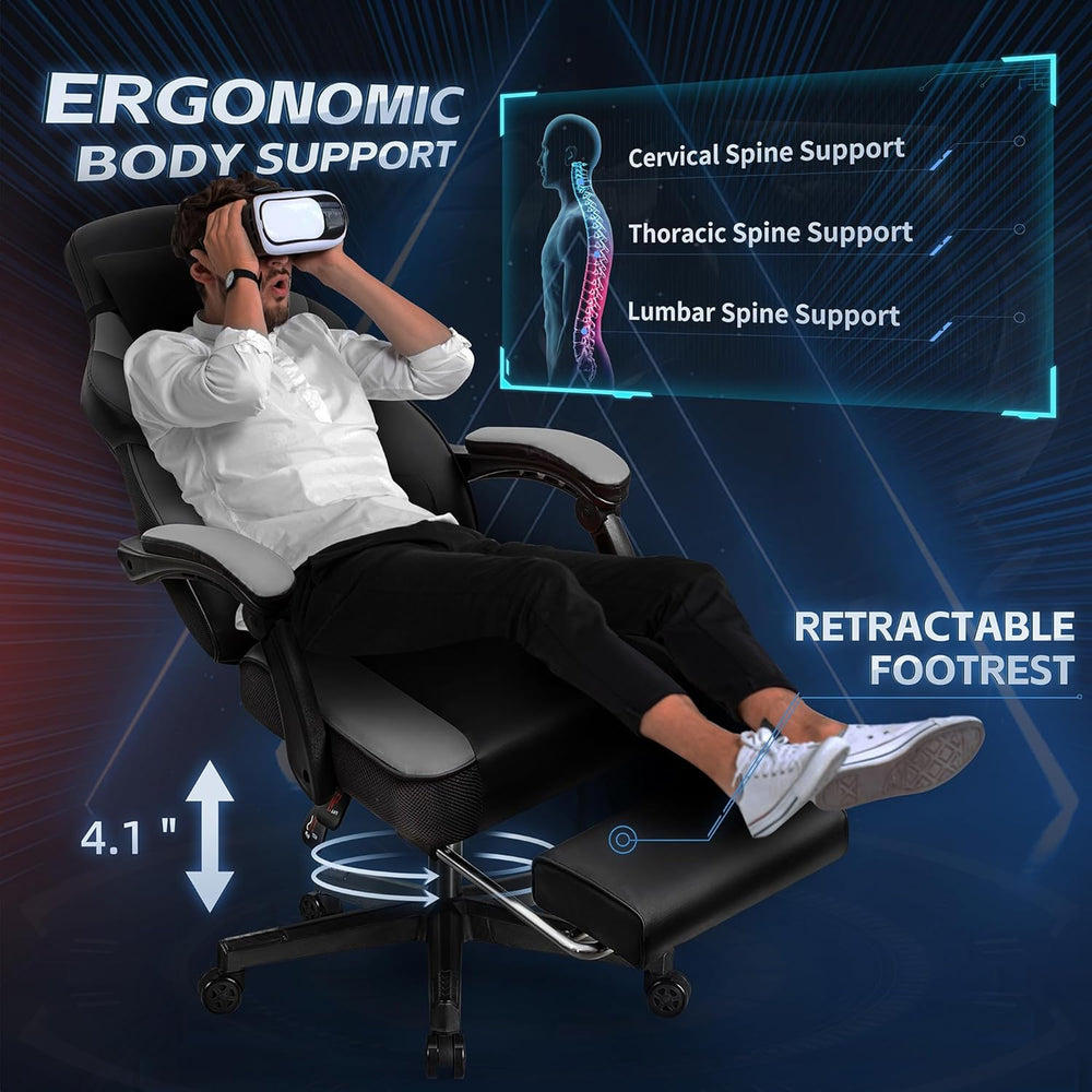 DL-win Gaming Chairs for Adults, Computer Chair with Footrest and High Back, ...