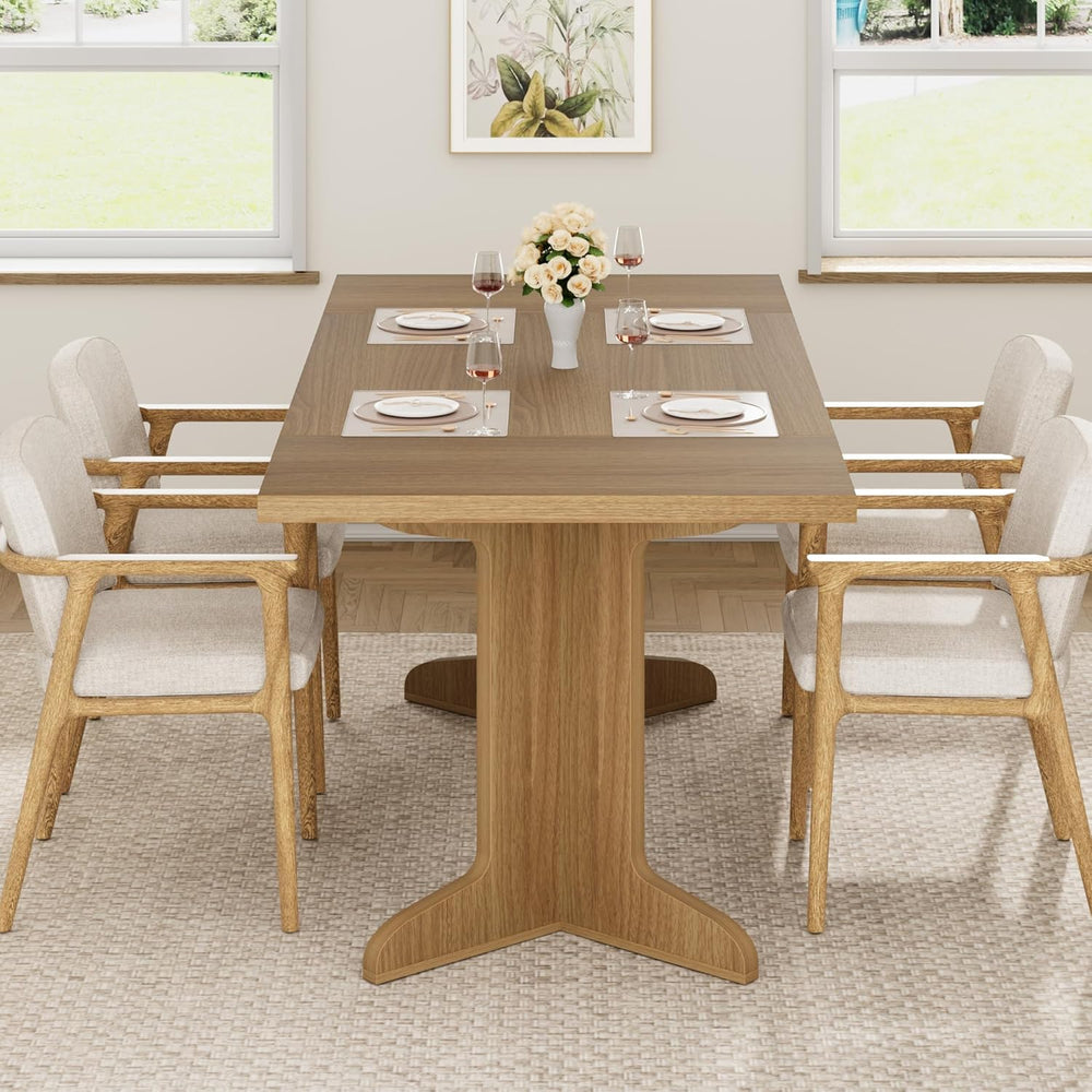 Garvee 71" Large Dining Table for 6 to 8 People, Modern Dinner Table wit...