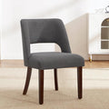 Dining Chair Set of 1,Modern Dining Room Chairs with Thick Cushions,Upholstered Linen Fabric Kitchen Chairs for Kitchen Dining Room Darkgrey