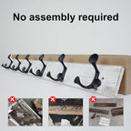 SKOLOO 36-Inch Wood Coat Rack Wall Mount with 6 Triple Hooks - Ideal for Family Entrances, Classrooms, and Pet Supplies Storage - Perfect Coat Hooks for Wall,Distressed White Wash
