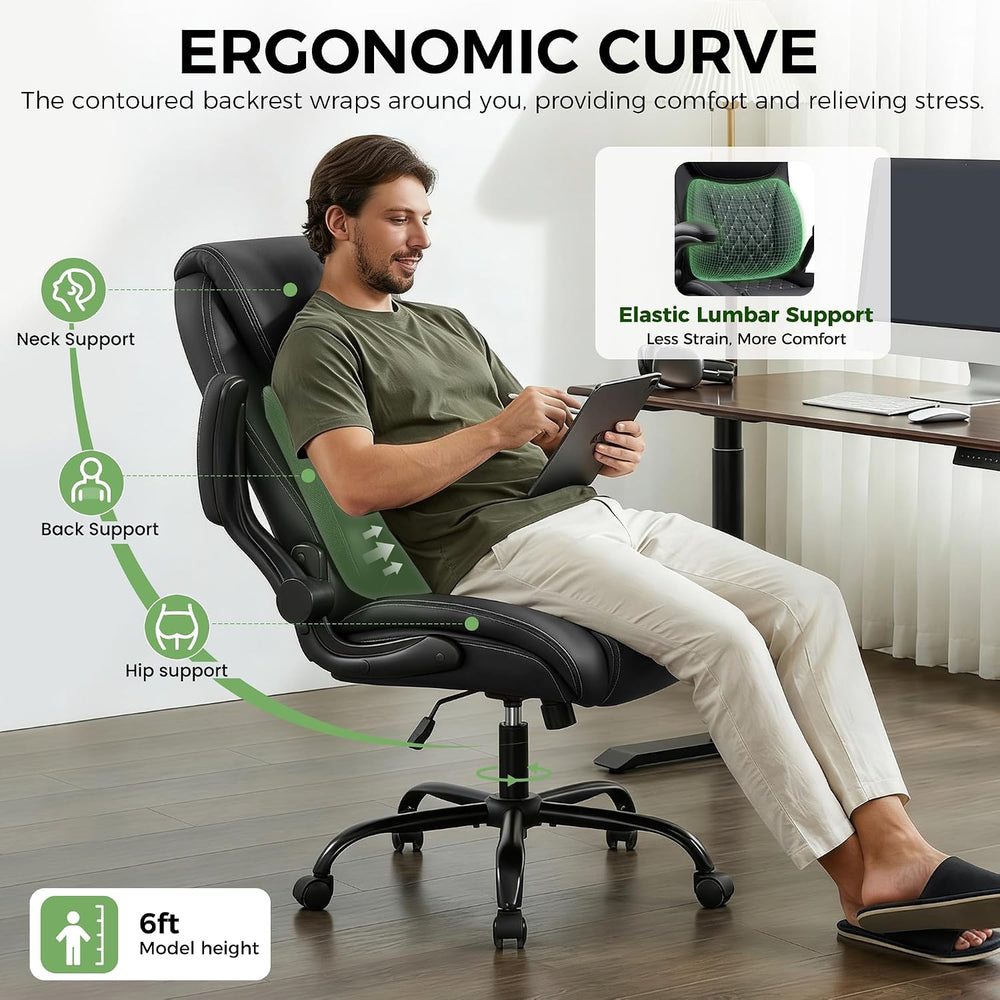 Office Chair, Ergonomic Executive Desk Chair with Lumbar Support for Lower Ba...