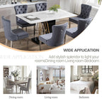 KCC Velvet Dining Chairs Set of 2, Upholstered High-end Tufted Dining Room Chair with Nailhead Back Ring Pull Trim Stainless Steel Legs, Contemporary Nikki Collection Modern Style for Kitchen, Gray
