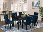 East West Furniture WEDA7-BLK-29 7 Piece Dining Table Set Includes a Rectangle Kitchen Table with Butterfly Leaf and 6 Polyester Fabric Padded Chairs, 42x60 Inch, Black