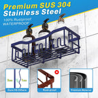 EUDELE 5-Pack Rustproof Stainless Steel Shower Caddy – No Drill Adhesive Bathroom Organizer with Large Capacity, Spacious Shower Shelves for Inside Shower, Kitchen & Home Decor Storage-XL Size
