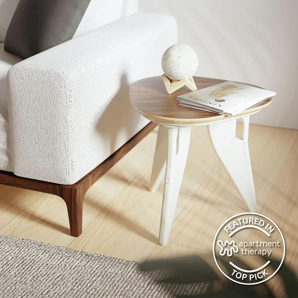HOEK Side Table - Modern Square End Table and Multipurpose Stool with One-Cli...