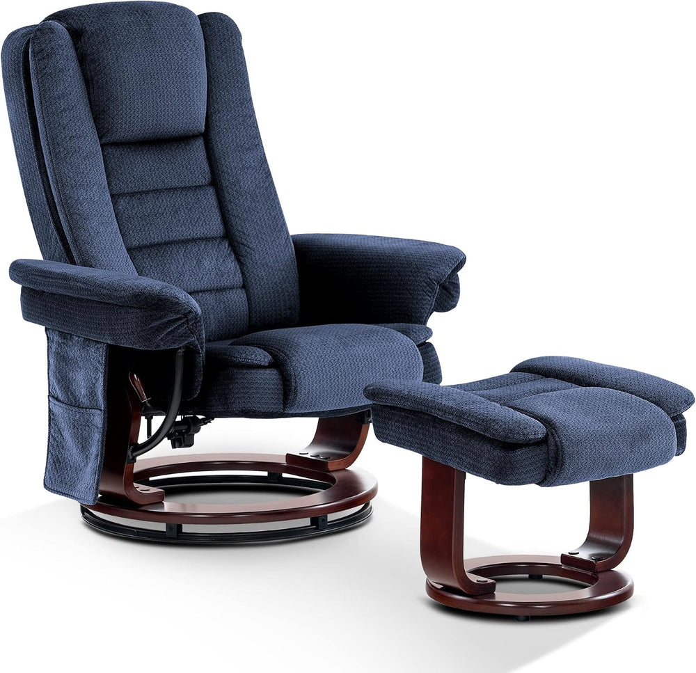 MCombo Swivel Recliner with Ottoman Chair, TV Chair Sets with Vibration Massa...