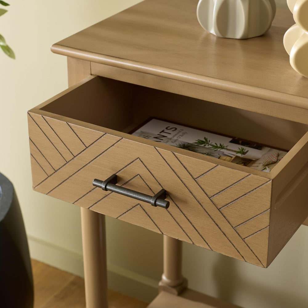 SAFAVIEH Home Collection - Peyton Desert Brown Console Table with 3 Drawers a...