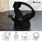 T2 Zero Gravity Leather Massage Chair - Ergonomic Gaming/Office Cockpit, 160° Recline, 3-Screen/49-inch Ultra-Wide Monitor Compatible