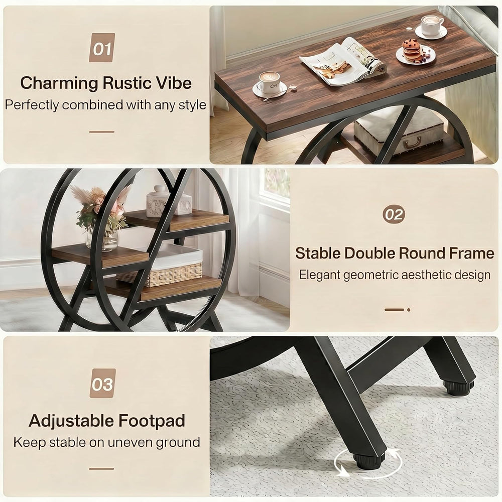 Tribesigns Side Table for Living Room, 4-Tier Narrow End Table with Storage, ...