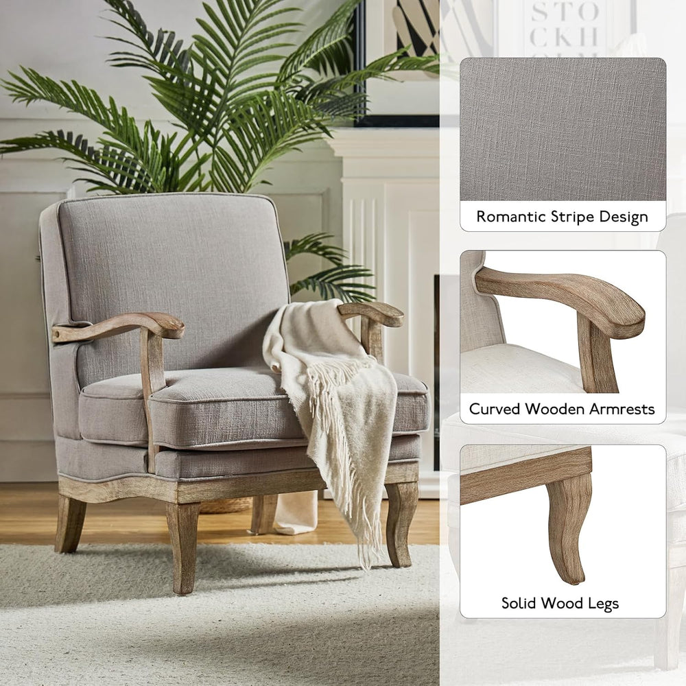 HULALA HOME Mid-Century Modern Accent Chairs Set of 2, Upholstered Lounge Arm...