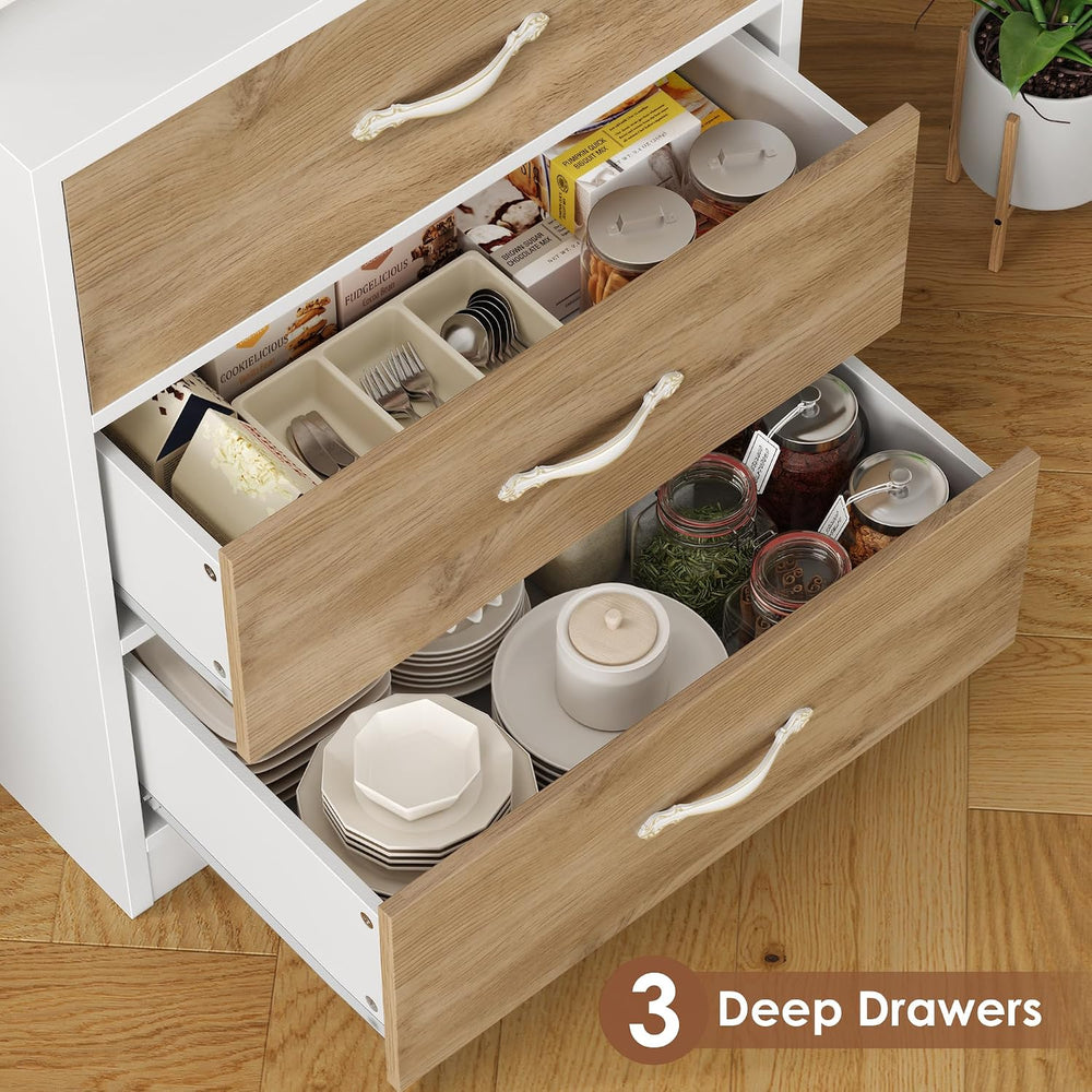 Keyluv 71“ Tall Kitchen Pantry Storage Cabinet with Microwave Stand, Buffet K...