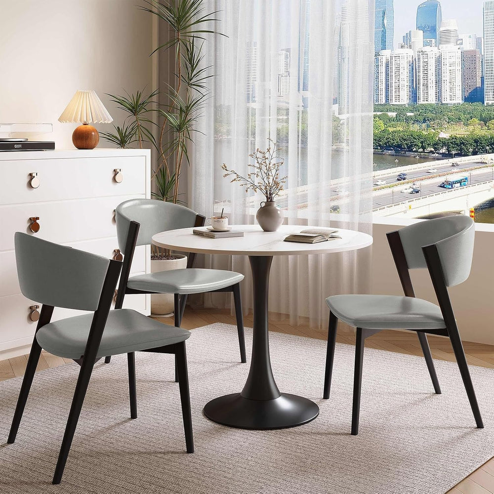 Small Round Negotiation Table and Chair Set, Multi-Use Conference Reception D...