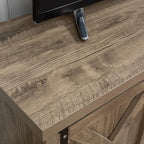 GAZHOME Farmhouse TV Stand with Sliding Barn Doors, Media Entertainment Center Console Table for TVs up to 65”,2-Tier Large Storage Cabinets,Rustic TV Stand for Living Room Bedroom,Light Grey