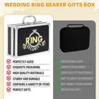 Ring Security Wedding Ring Bearer Aluminum Briefcase-Padded Slits Holder Ring Bearer Gifts Security Box for Proposal Ceremony Wedding Day,Security Badge Props for Boys Kids
