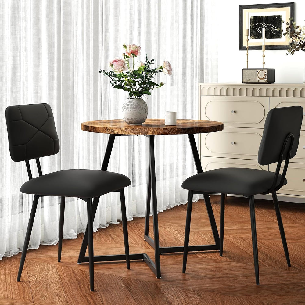 VECELO Dining Chairs Set of 2, Modern Upholstered Kitchen Chairs with Faux Le...