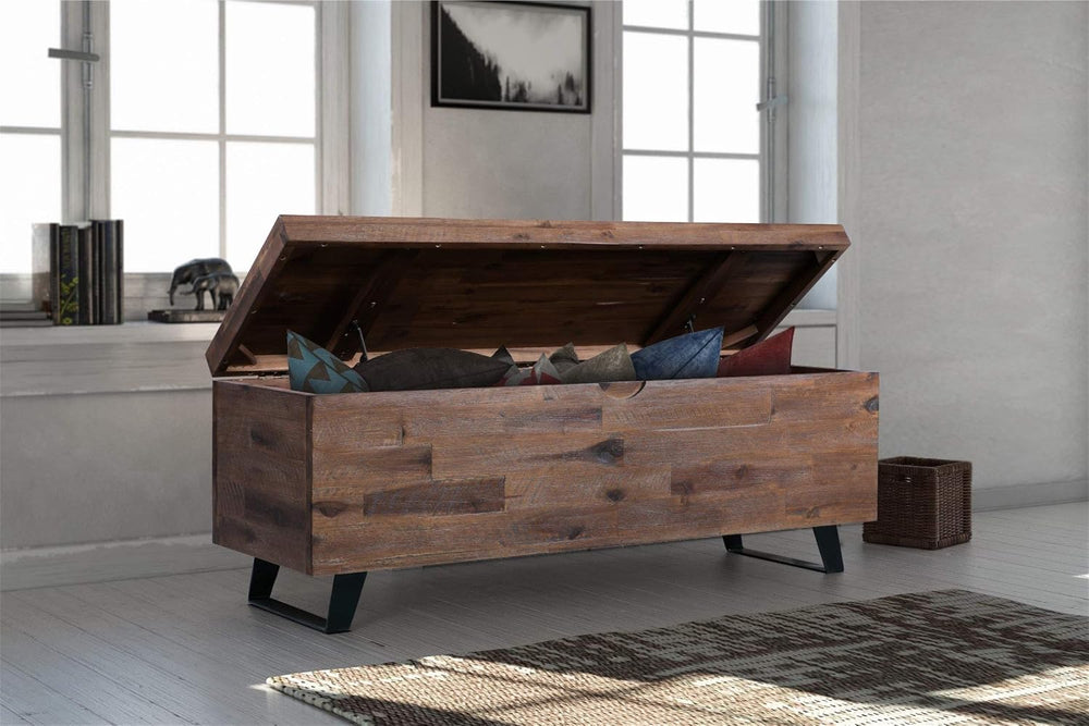 Westcliffe 46" Acacia Wood Storage Trunk, Brown