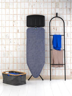 Brabantia - Ironing Board C - Extra Large Steam Iron Rest - Adjustable in Height - Non-Slip Rubber Feet - Cotton Cover with Foam Layer - Foldable XL Unit - Denim Blue - 49 x 18 inches