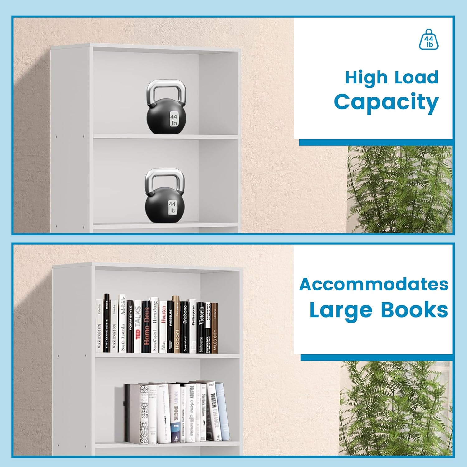 GRUSIGN 71" Tall 6-Tier Bookshelf, Large Open Display Bookcase with Ample Storage, Floor Standing Book Shelf for Living Room, Home Office, Bed Room, White