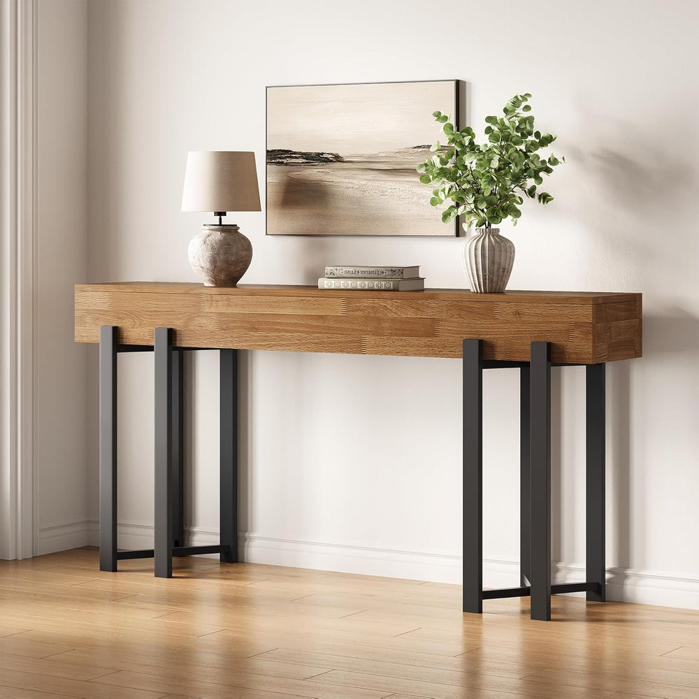 LITTLE TREE 63-Inch Console Table for Entryway, Farmhouse Behind Couch Table,...
