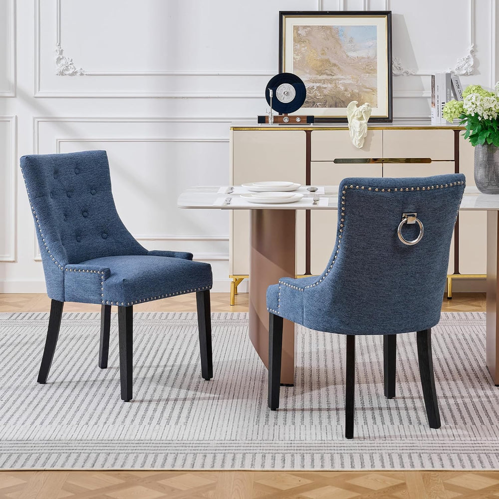 adochr Dining Chairs Set of 6, Upholstered Fabric Dining Room Chairs with Nai...