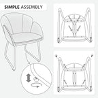 Yaheetech Flower Shape Velvet Armchair, Modern Side Chair Vanity Chair with Golden Metal Legs for Living Room/Dressing Room/Bedroom/Home Office/Kitchen, Dark Gray