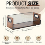 Geelin 2 Pcs Wooden Cd Storage Box Holder Racks Retro Cassette Tape Display Stand with Carrying Handles, Organizer Shelf for Movie Cases, Dvds, Cd Organizer Can Store up to 36 Pcs