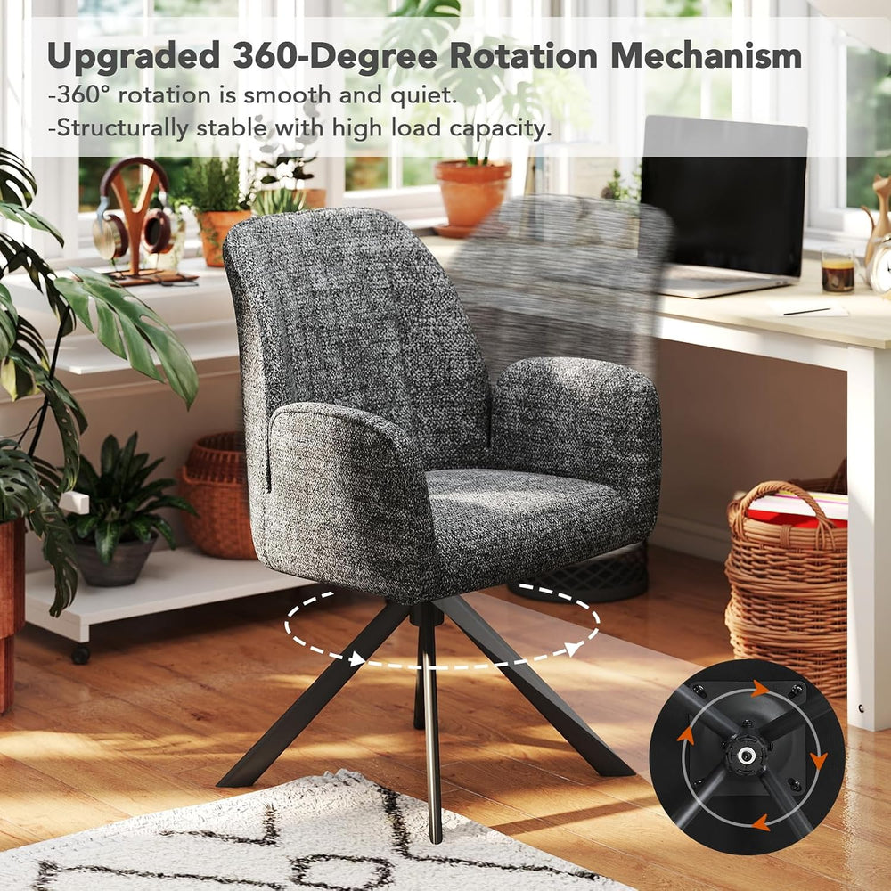Furniliving Swivel Dining Chairs Set of 2, Upholstered Dining Room Chairs wit...