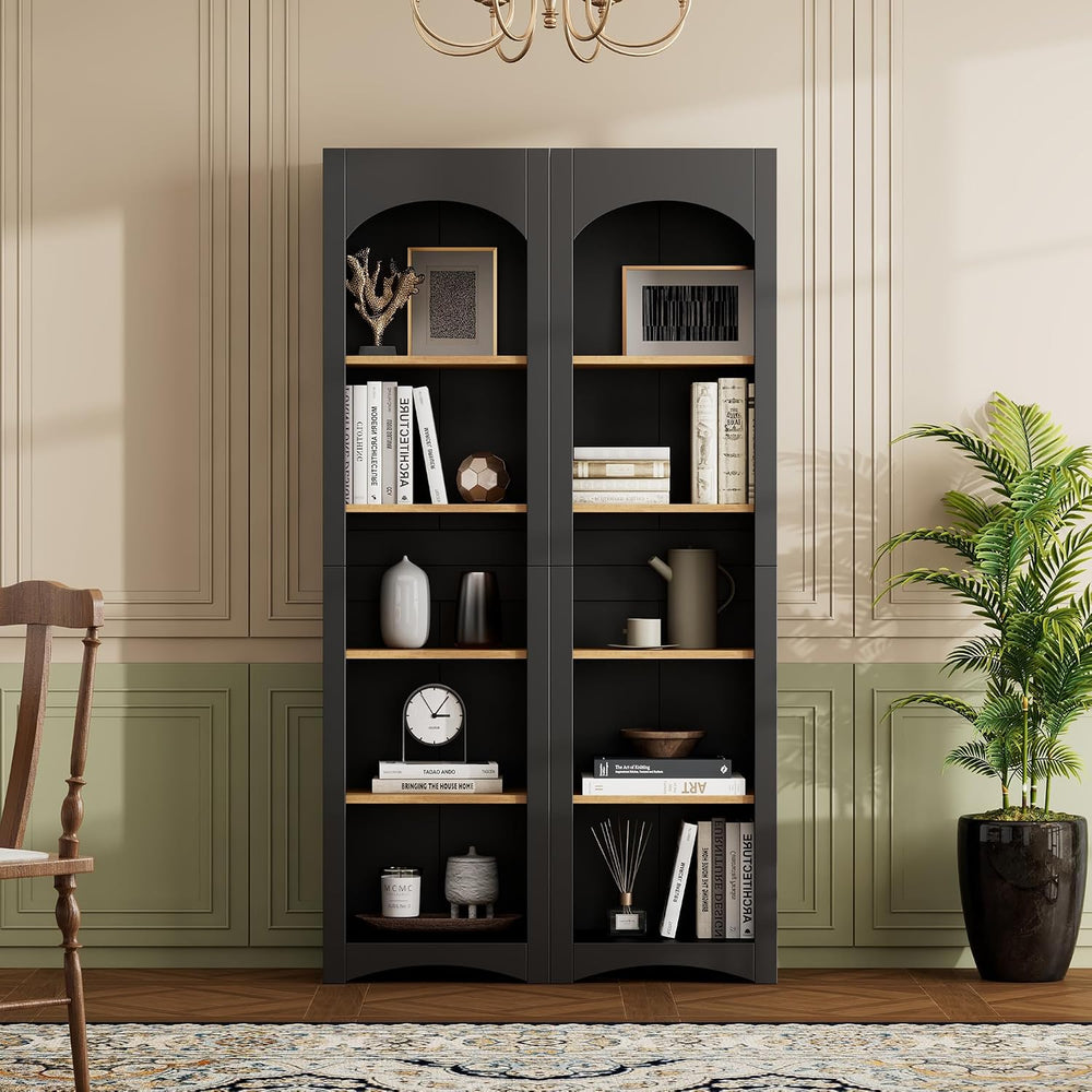 Freestanding Corner Kitchen Pantry with 4 Shelves, Traditional, Rectangular S...