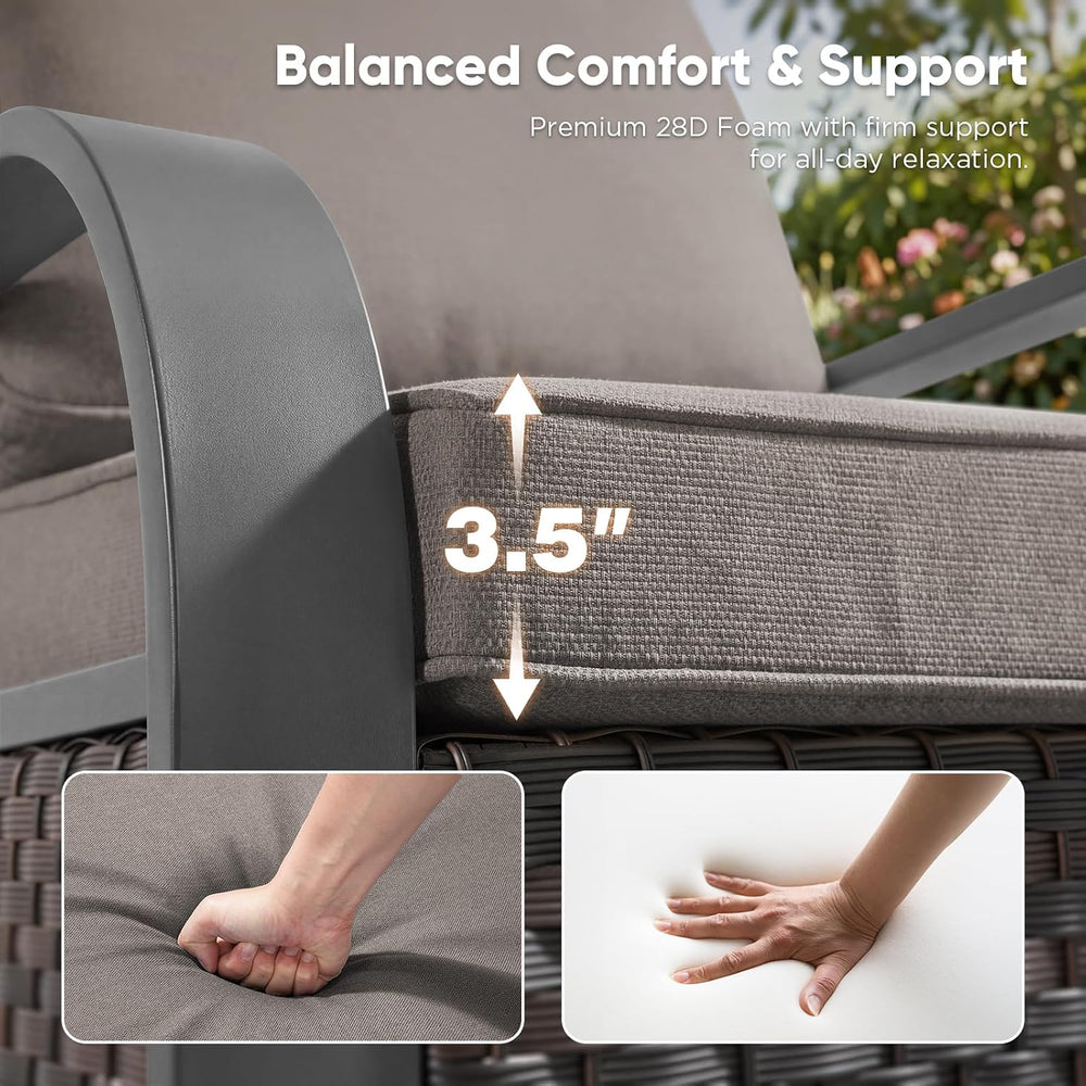 Belord Outdoor Swivel Rocker Patio Chairs of 2, Patio Conversation Glider Set...