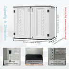Horizontal Outdoor Storage Shed, 34 Cu.ft Outdoor Storage Cabinet Waterproof for Garden/Backyard/Home/Pool, Lockable (Off White)