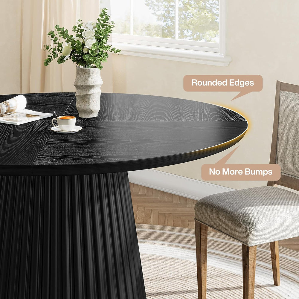 Tribesigns 47" Round Dining Table for 4-6 People, Farmhouse Circle Kitch...