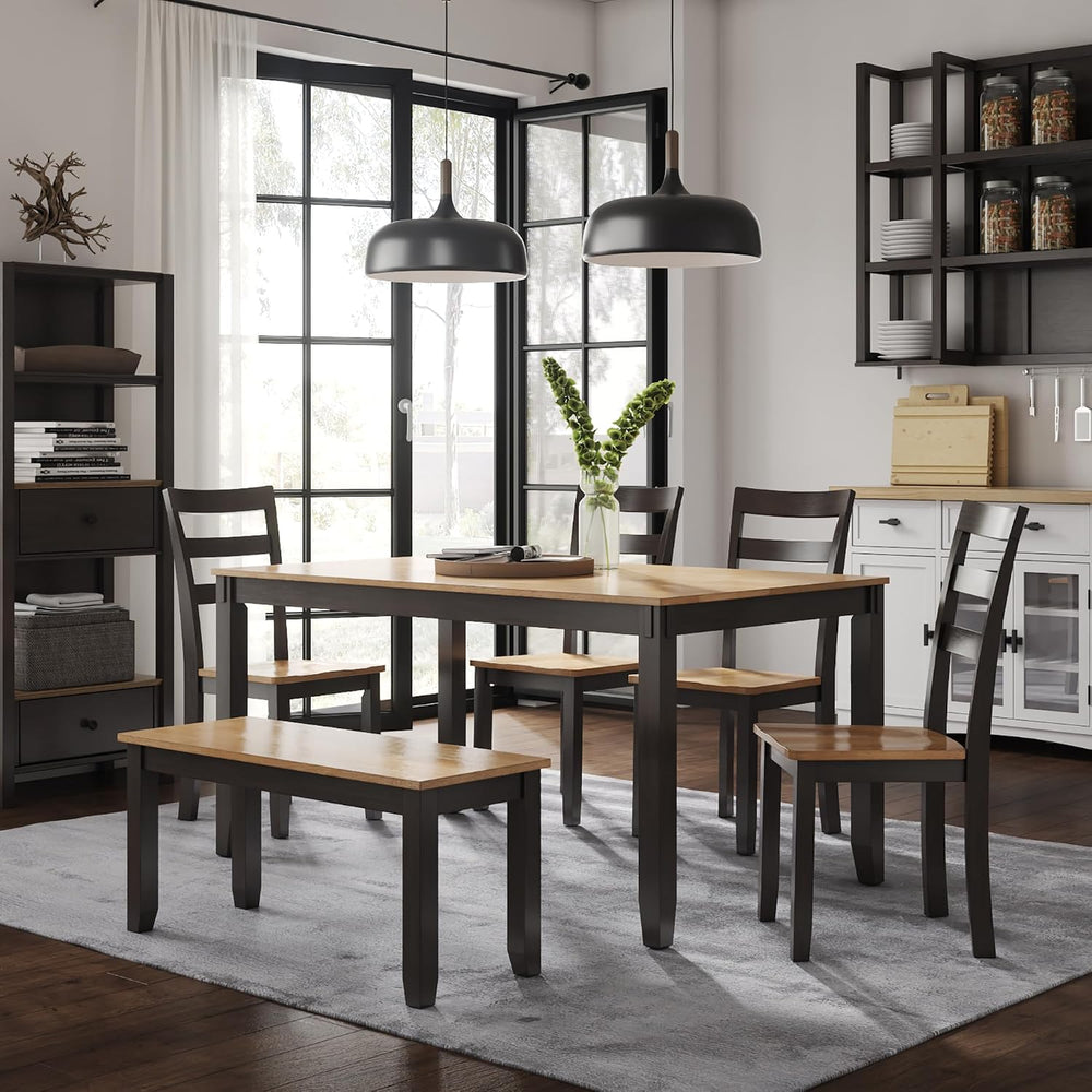 Signature Design by Ashley Gesthaven 6-Piece Dining Table Set with Bench | Tw...