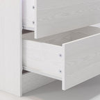 LIKIMIO Night Stand with Charging Station, Modern White Nightstand with LED Light and Drawers, Bedside Tables/End Table for Bedroom