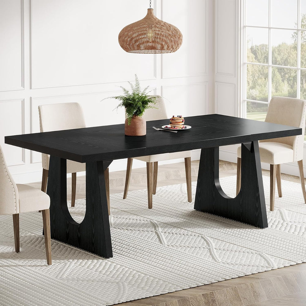 Tribesigns Large Dining Table for 6-8 People, 70.9-Inch Wood Rustic Rectangul...