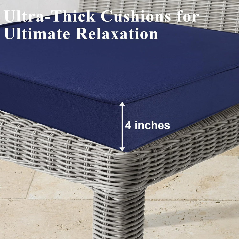 Outdoor Chair Cushions 22x22x4 Inch, Waterproof Blue Patio Furniture Cushions...