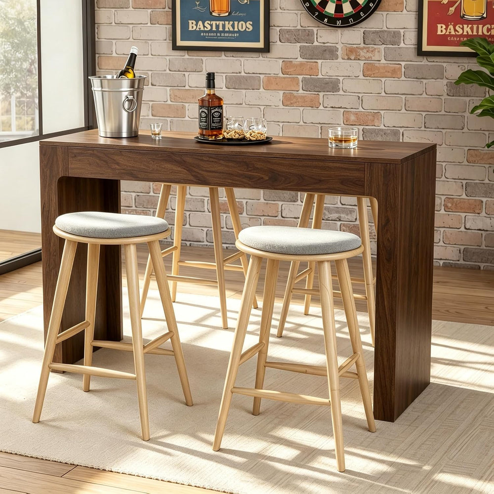 Miereirl 55” Bar Table，Modern Counter Height Pub Table, Long Bar Dining Table...
