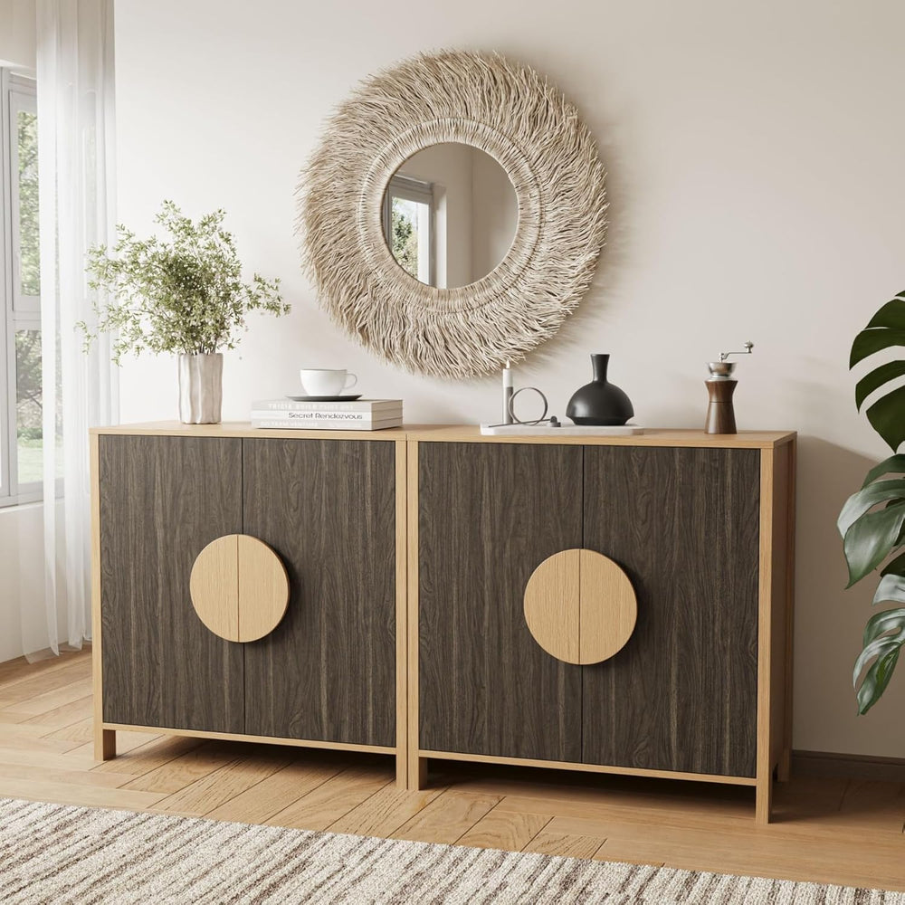 BREEZEHEAT Sideboard Buffet Cabinet with Storage, Mid Century Modern Buffet T...