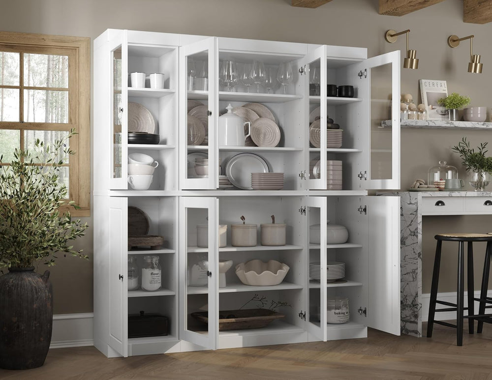 Palace Imports 100% Solid Wood Kitchen Pantry, White, 65" w x 71.5"...