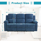 Recliner Sofa Set Couches for Living Room Chair Fluffy Fabric Living Room Furniture Sets, Adjusted Loveseat Loveseat Reclining Couch Furniture Sofa Set for Theater Seating, 3seater, Light Blue