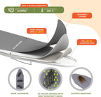 Xabitat Wall Mounted Ironing Board with Iron Holder, 36.2" X 12.2" Compact Mount Fold Down Iron Board for Small Spaces, Space Saving with Cotton Fabric Cover, White and Grey