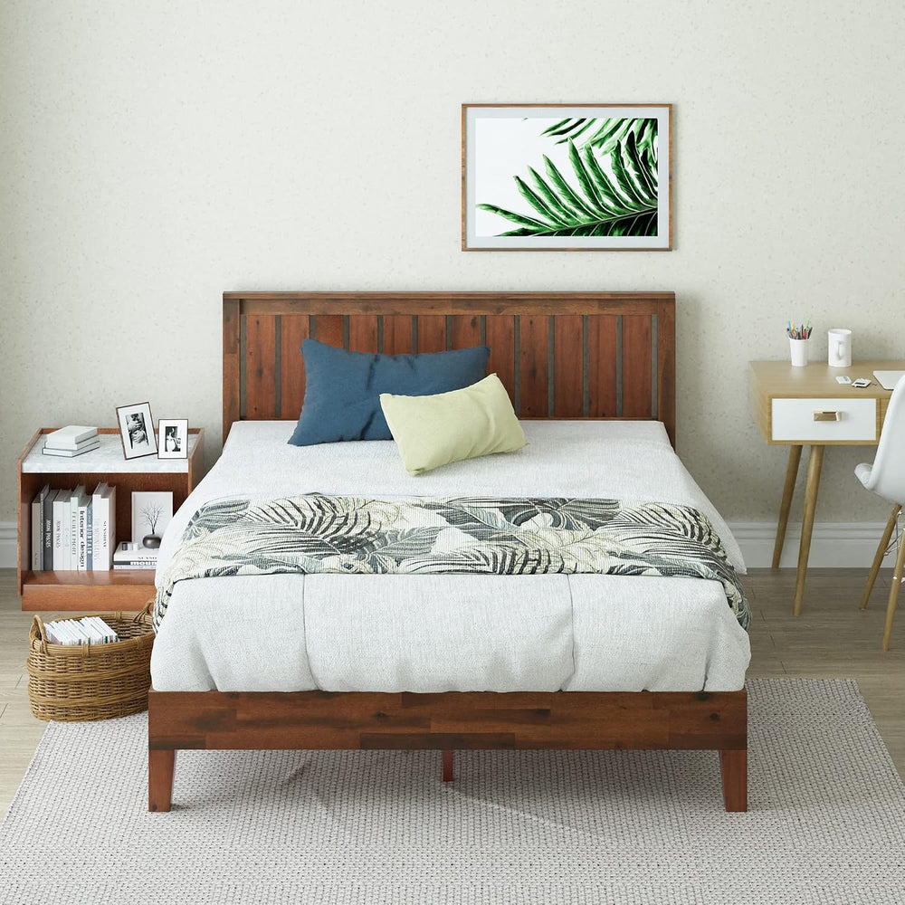 Zinus Vivek Deluxe Wood Platform Bed Frame with Headboard, Full