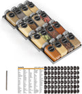 SpaceAid Spice Drawer Organizer with 16 Spice Jars, 386 Spice Labels, 4 Tier Seasoning Rack Tray Insert for Kitchen Drawers, 7.5" Wide x 17.5" Deep