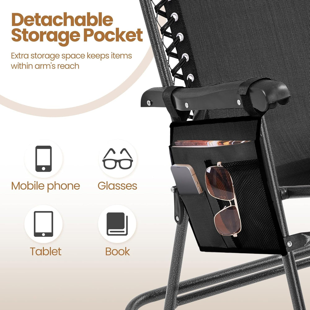 Yaheetech 26in Rocking Chair Outdoor Zero Gravity Folding Chairs Rocking Chai...