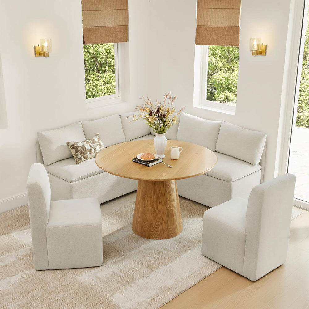 CHITA Breakfast Nook Bench with Storage, Upholstered Dining Bench with Back, ...