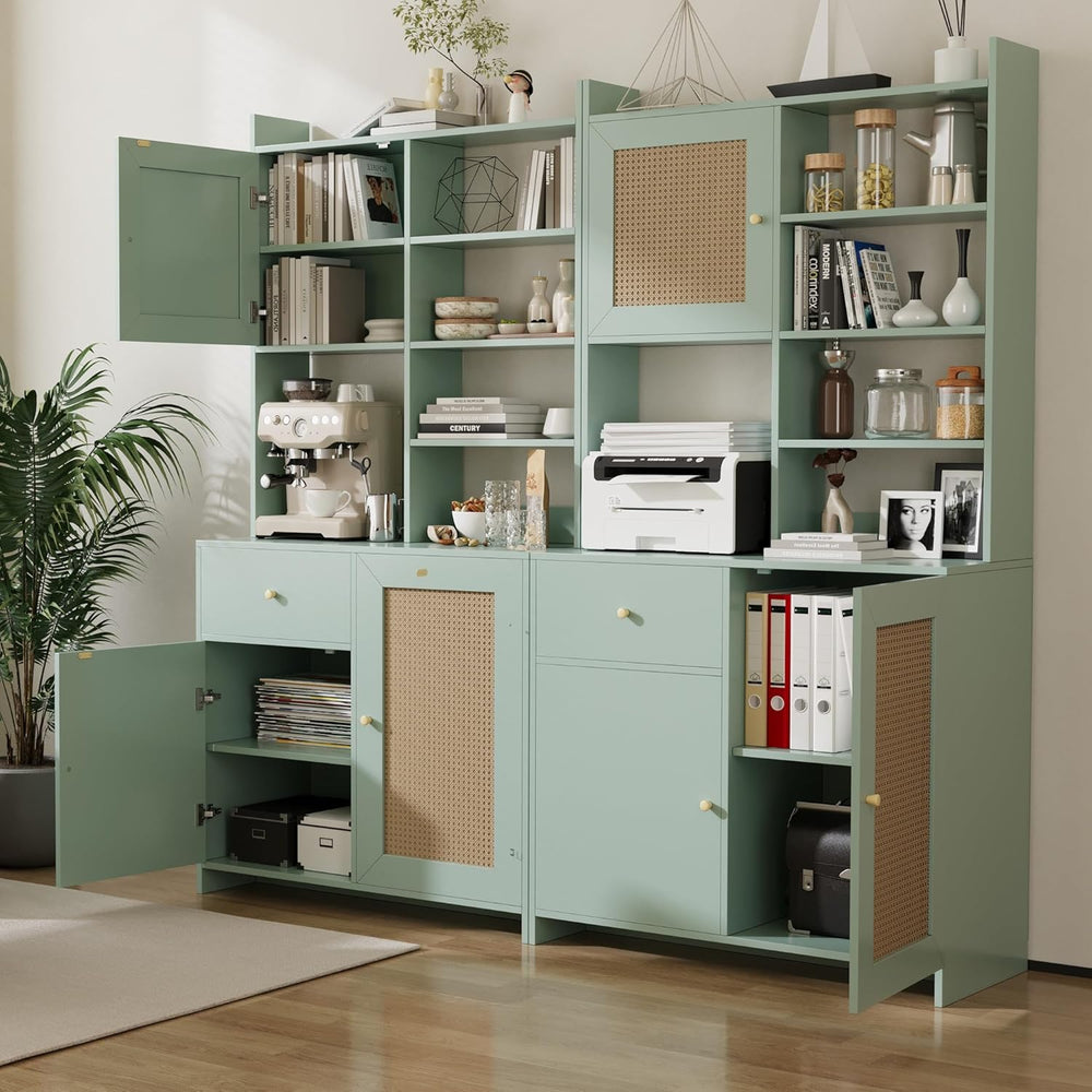 71'' Tall Kitchen Pantry Storage Cabinet, Kitchen Hutch Bar Cabinet w...